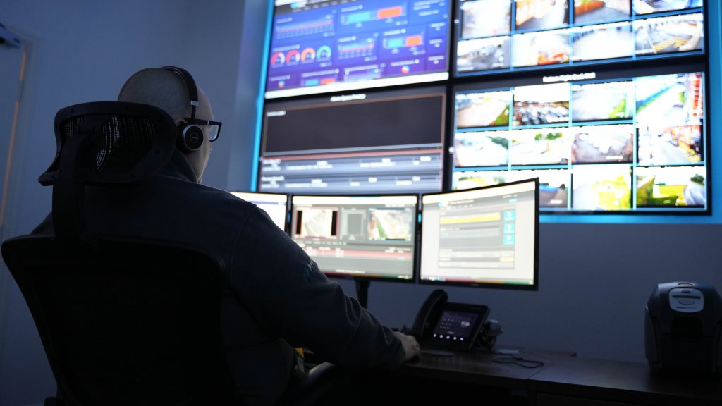 A cctv monitoring operative watch cctv cameras